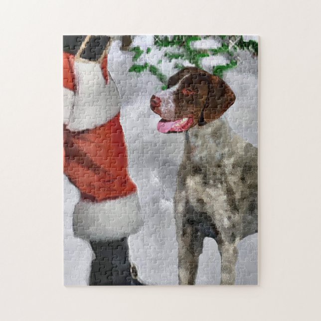 Puzzle Pointeur Allemand Raccourci Avec Père Noël Noël (Vertical)