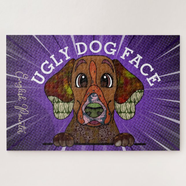 Puzzle Pointeur anglais laide visage de chien 1000 pièce (Horizontal)