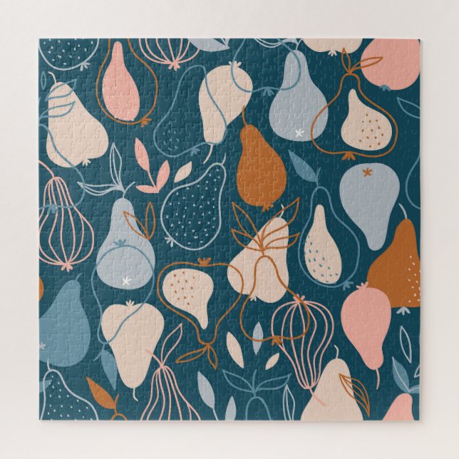 Puzzle Poire élégante : Motif noir scandinave (Vertical)