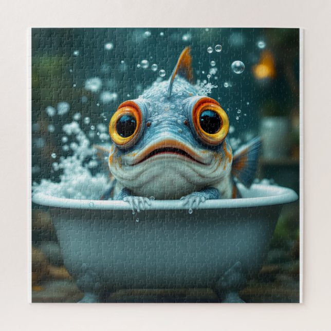 Puzzle Poisson amusant dans le bain (Vertical)