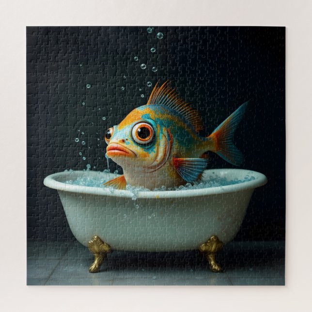 Puzzle Poisson amusant dans le bain (Vertical)