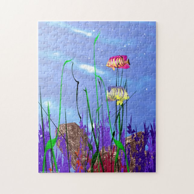 Puzzle Poisson-ange 3D coloré (Vertical)