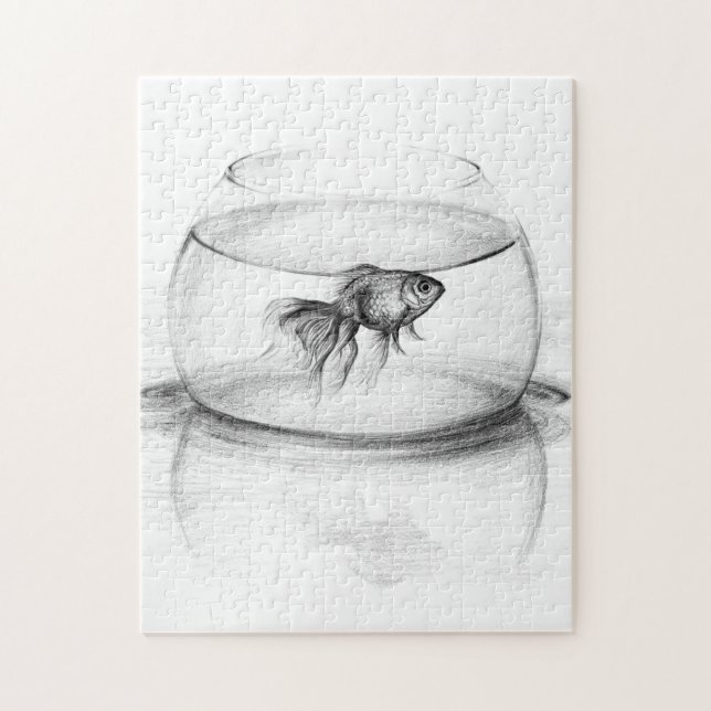 Puzzle Poisson d'or dans le bol et l'eau (Vertical)