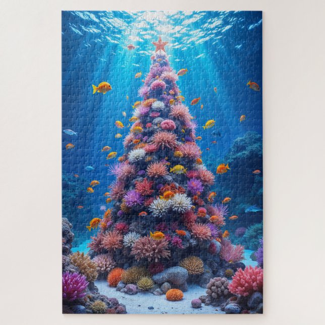 Puzzle Poisson Tropical Nager Autour Du Corail De Noël (Vertical)