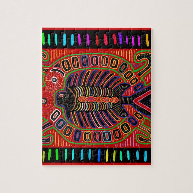 Puzzle Poisson volant Cuna Indian Mola (Vertical)