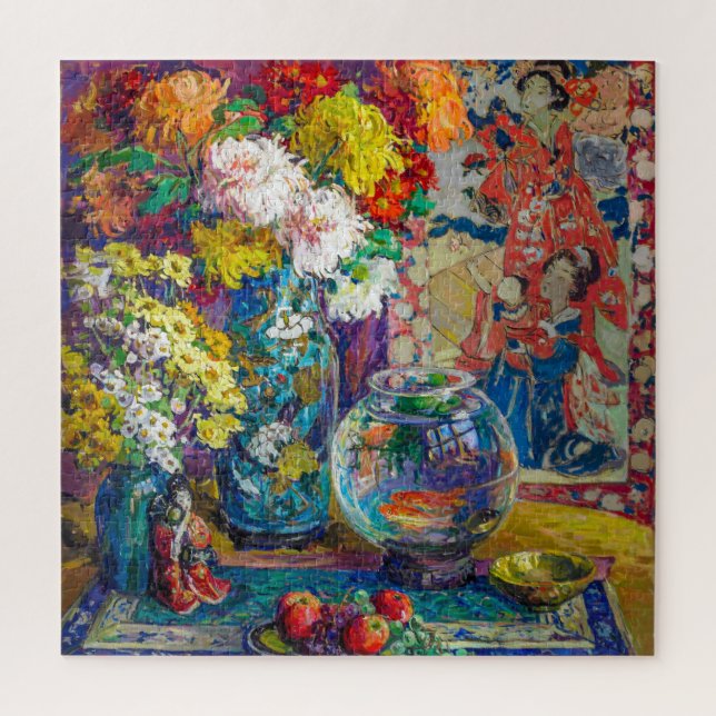 Puzzle Poissons, fruits et fleurs | Kathryn E. Cherry | (Vertical)