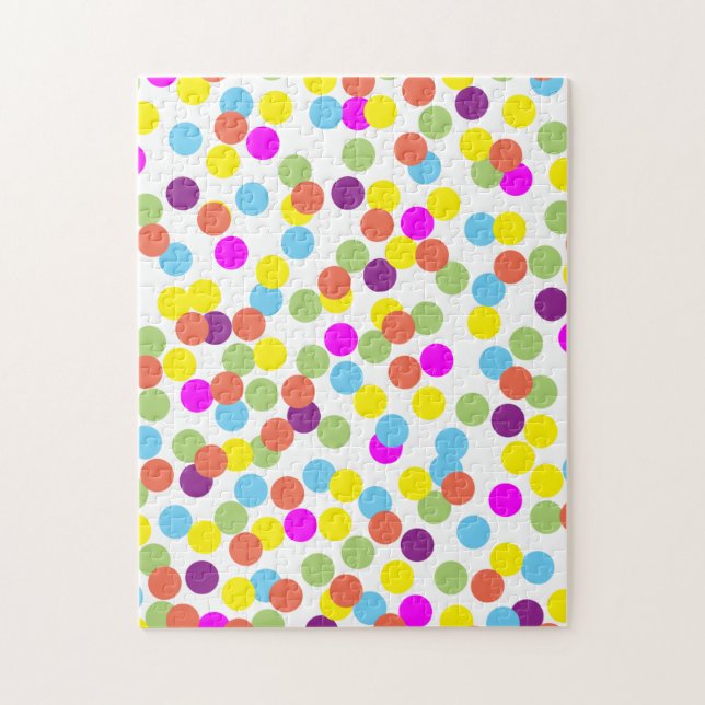 Puzzle Polka-Dots colorés sur blanc (Vertical)