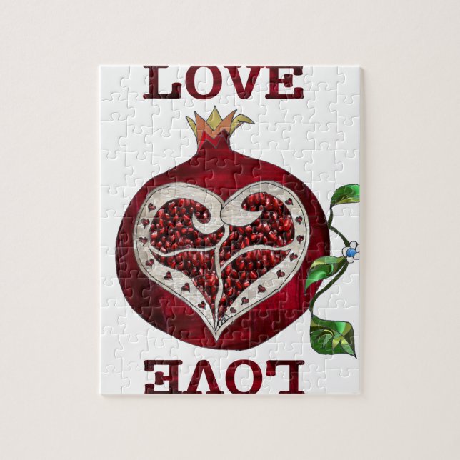 Puzzle Pomegranate Heart LOVE Valentine (Vertical)