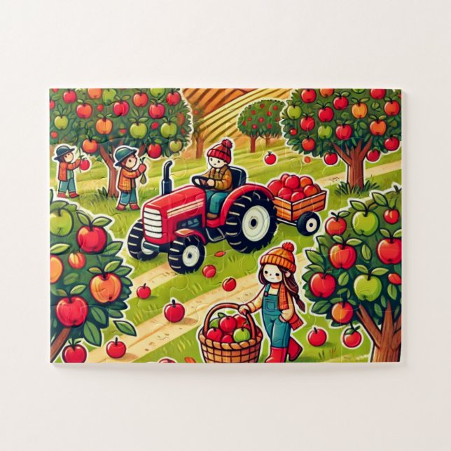 Puzzle Pomme ramassant sur la ferme (Horizontal)