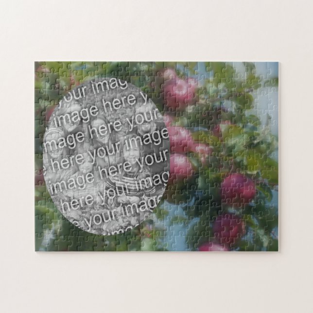 Puzzle Pommes Rouges Sur Peinture D'Arbre Ajouter Votre P (Horizontal)