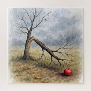 Puzzle Pommier brisé à l'aquarelle 