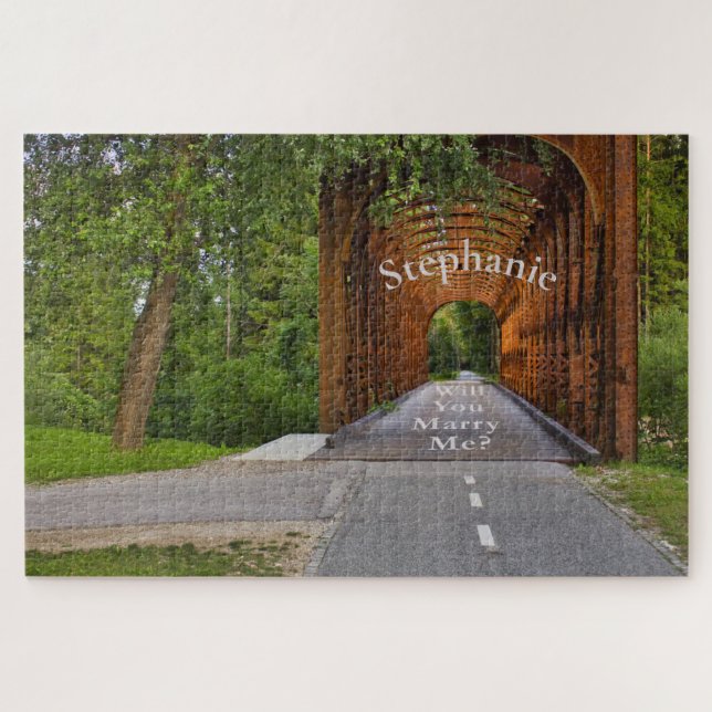 Puzzle Pont couvert dans la proposition de mariage forest (Horizontal)