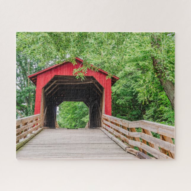 Puzzle Pont couvert de Sugar Creek, Glenarm, IL 520 pièce (Horizontal)