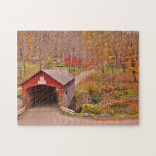 Puzzle Pont couvert et grange de la rivière Green en