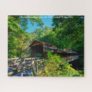 Puzzle Pont couvert Ohio.Noël salutations