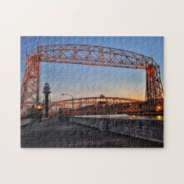 Puzzle Pont de levage aérien et phare Duluth Minnesota (Horizontal)