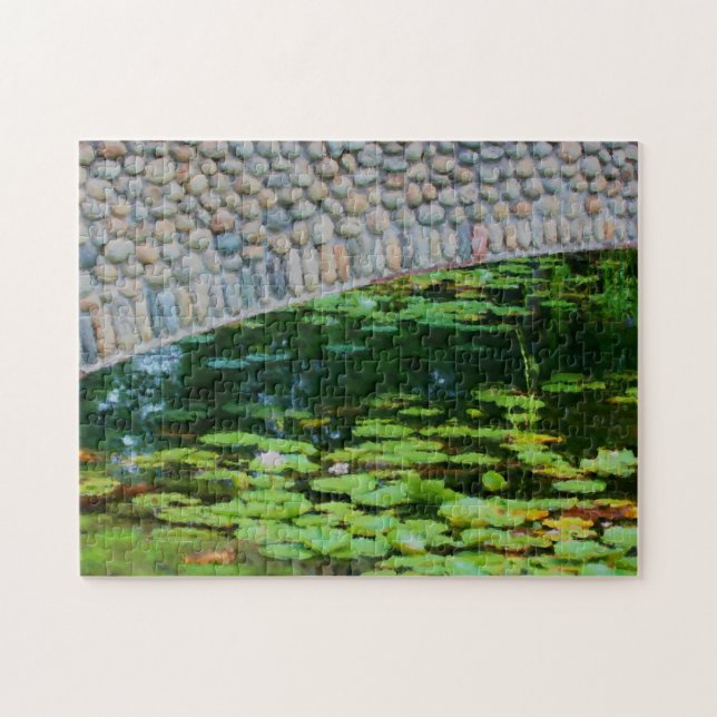 Puzzle Pont de pierre Lilypads peinture aquarelle (Horizontal)