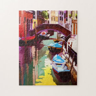 Puzzle Pont du canal Vintage - Aquarelle de Venise