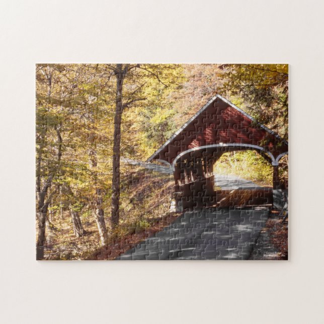 Puzzle Pont du New Hampshire Beau paysage d'automne autom (Horizontal)