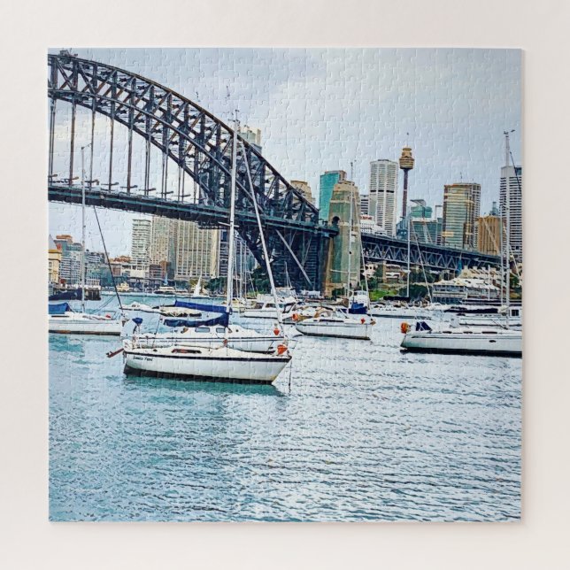 Puzzle Pont du port de Sydney avec yachts (Vertical)