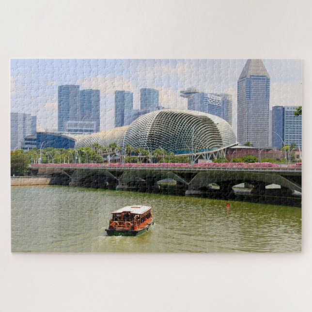 Puzzle Pont Esplanade et bateau, Singapour (Horizontal)