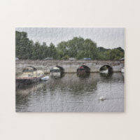 Pont et bateaux sur la rivière Avon, Stratford UK