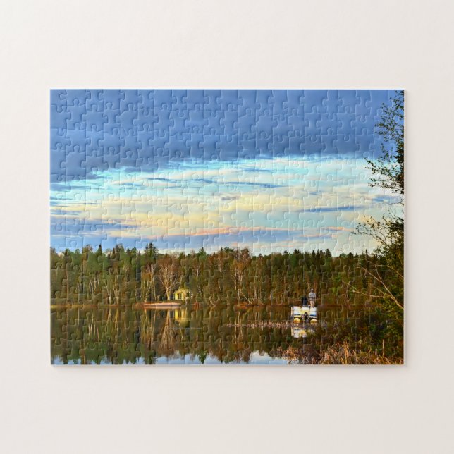 Puzzle Pontoon Lake Québec. (Horizontal)