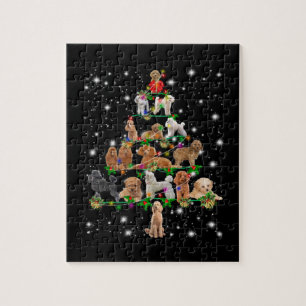 Puzzle Poodle Arbre De Noël Couvert De Lampe De Feu