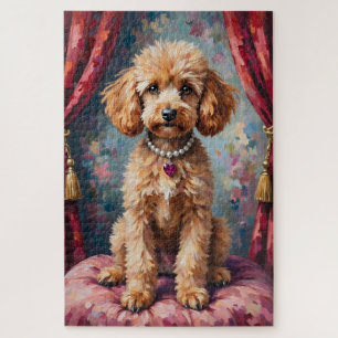 Puzzle Poodle Chien Saint-Valentin Rubis Élégance Cœur