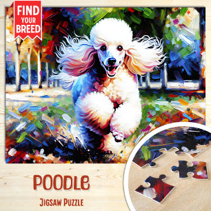 Puzzle Poodle Dog Portrait Acrylique Art Imprimer Amoureu