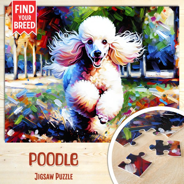 Puzzle Poodle Dog Portrait Acrylique Art Imprimer Amoureu (Créateur téléchargé)