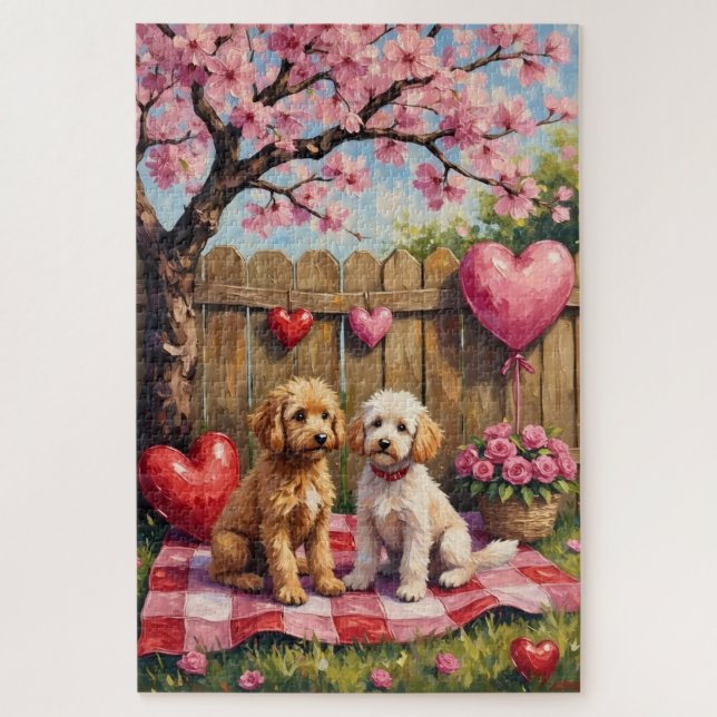 Puzzle Poodle Valentine’s Day Art (Vertical)