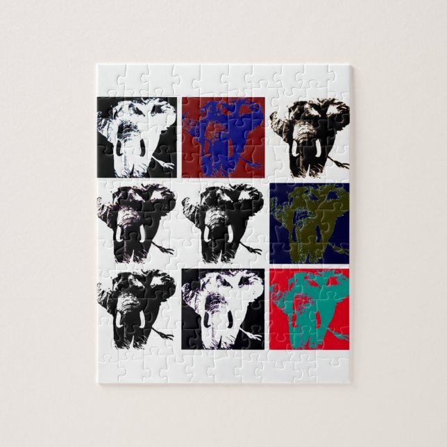 Puzzle Pop Art Elephants (Vertical)