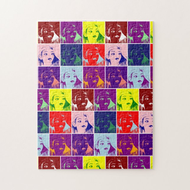 Puzzle Pop art fille cheveux longs (Vertical)
