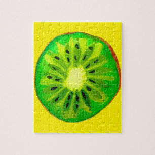 Puzzle Pop art vif kiwi fruit original aquarelle