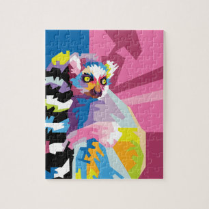 Puzzle Pop coloré Art Lemur Portrait