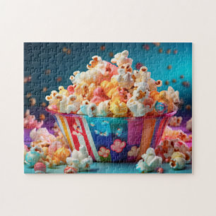 Puzzle Popcorn de carnaval arc-en-ciel