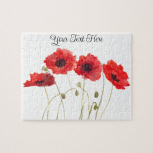 Puzzle Poppies fleurs rouges aquarelle Fleur sauvage natu