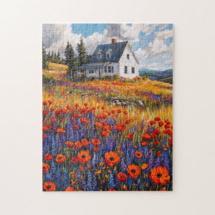 Puzzle Poppy rustique et Lupine Flower Field