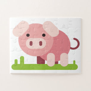 Puzzle Porcelet rose joyeux