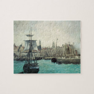 Puzzle Port at Calais by Manet, Vintage Impressionism Art