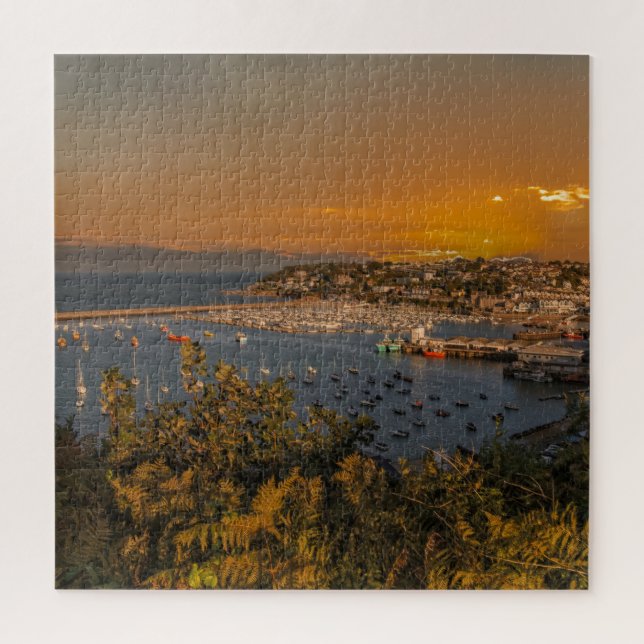 Puzzle Port De Brixham Au Coucher Du Soleil (Vertical)