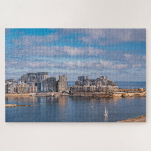 Puzzle Port de Sliema et gratte-ciel à Malte