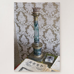 Puzzle Porte-bougie en verre vintage