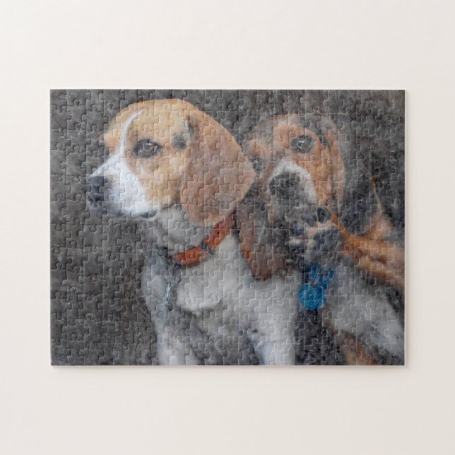 Puzzle Porte de tempête sale de beagle drôle (Horizontal)