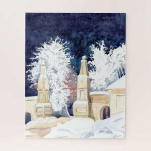 Puzzle Porte d'hiver la nuit