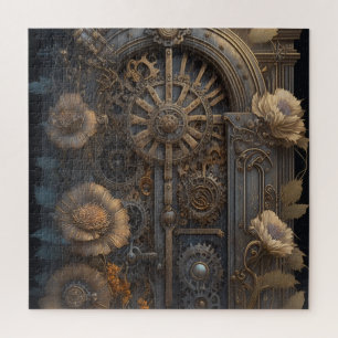 Puzzle Porte Steampunk avec des fleurs