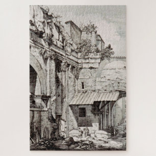 Puzzle Portique d'Octavie Rome Art en Noir et Blanc