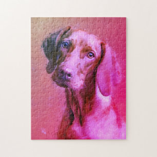Puzzle Portrait artistique hongrois de Vizsla Dog  Rose