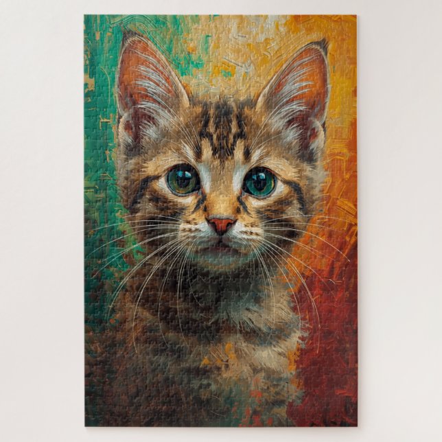 Puzzle Portrait Artistique Kitten - Peinture à l'huile vi (Vertical)